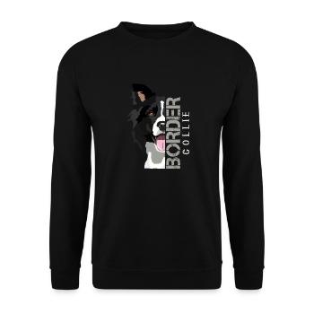 Border Collie Colli dessin de motif - Sweat-shirt Unisexe - noir - Devant - Alina (178cm) & Michal (187cm)