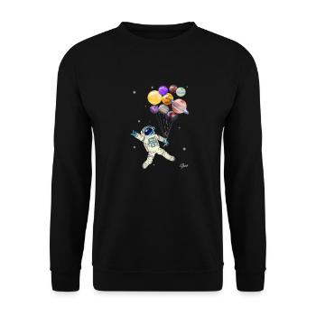 Planètes astronautes - Sweat-shirt Unisexe - noir - Devant - Alina (178cm) & Michal (187cm)