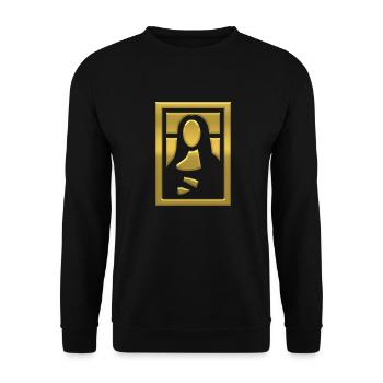 mona lisa spiel - Unisex Pullover - Schwarz - Vorne - Alina (178cm) & Michal (187cm)