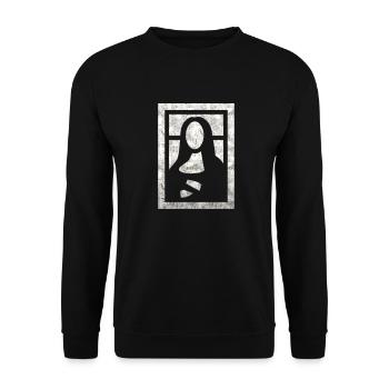 mona lisa spiel - Unisex Pullover - Schwarz - Vorne - Alina (178cm) & Michal (187cm)