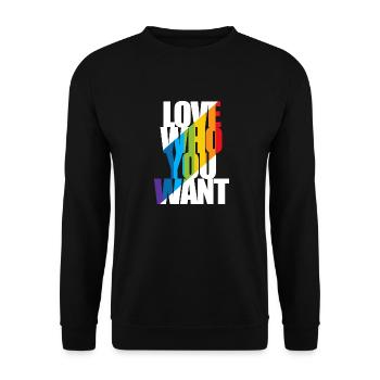 Love who you want LGBTQ Pride Month Gay - Sweat-shirt Unisexe - noir - Devant - Alina (178cm) & Michal (187cm)
