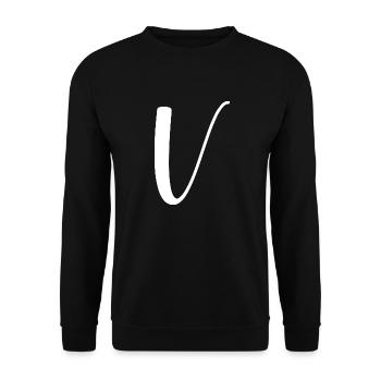 Calligraphy, initial V - Unisex Sweatshirt - black - Front - Alina (178cm) & Michal (187cm)