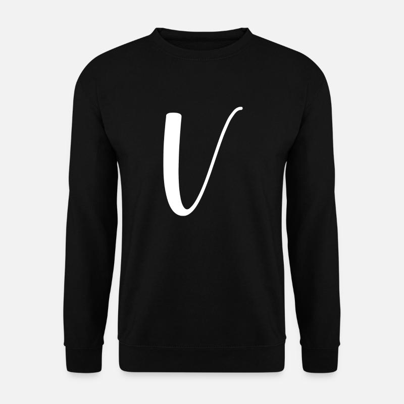 Calligraphie, initiale V - Sweat-shirt Unisexe - noir