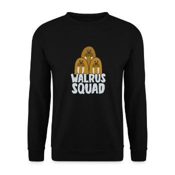 Cute Walrus squad Teams for Ocean Walrus Lovers - Unisex Sweatshirt - black - Front - Alina (178cm) & Michal (187cm)