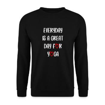 yoga sport fitness happines Englisch qoutes - Unisex Pullover - Schwarz - Vorne - Alina (178cm) & Michal (187cm)