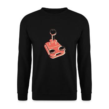 Joystick Player Game Controller retro Gaming - Unisex Sweatshirt - black - Front - Alina (178cm) & Michal (187cm)