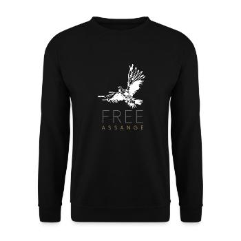 Libérez Assange Freedom pour Julian Assange Pigeon - Sweat-shirt Unisexe - noir - Devant - Alina (178cm) & Michal (187cm)