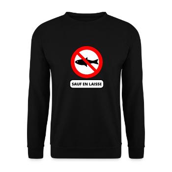 poisson interdit - Sweat-shirt Unisexe - noir - Devant - Alina (178cm) & Michal (187cm)