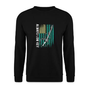 Plus de contrebasse basse avec drapeau américain - Sweat-shirt Unisexe - noir - Devant - Alina (178cm) & Michal (187cm)