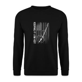 Plus de contrebasse basse avec drapeau américain - Sweat-shirt Unisexe - noir - Devant - Alina (178cm) & Michal (187cm)