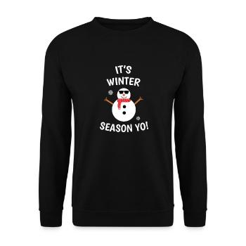 its winter season yo snowman - Unisex Sweatshirt - black - Front - Alina (178cm) & Michal (187cm)