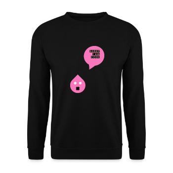 Hey Sorry Cool Supercool Dude Geist Bubble - Unisex Pullover - Schwarz - Vorne - Alina (178cm) & Michal (187cm)