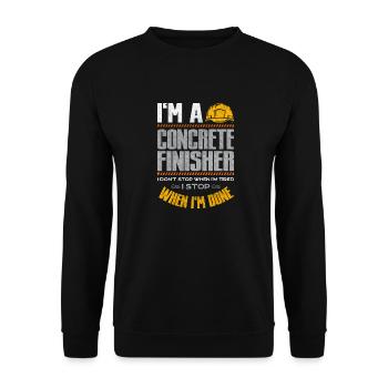 Concrete Mixer Construction Worker I'm A Concrete - Unisex Pullover - Schwarz - Vorne - Alina (178cm) & Michal (187cm)