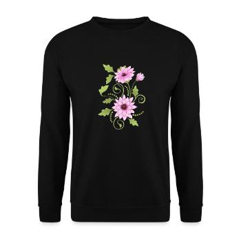 Flowers - Unisex Sweatshirt - black - Front - Alina (178cm) & Michal (187cm)