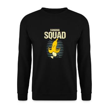 Funny BANANA SQUAD Tee Halloween Costume - Unisex Pullover - Schwarz - Vorne - Alina (178cm) & Michal (187cm)