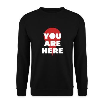 You Are Here - Map Pin - Unisex Sweatshirt - black - Front - Alina (178cm) & Michal (187cm)
