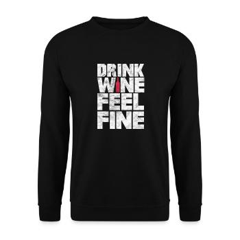 Drink Wine Feel Fine – I Wined A Lot But I - Unisex Sweatshirt - black - Front - Alina (178cm) & Michal (187cm)