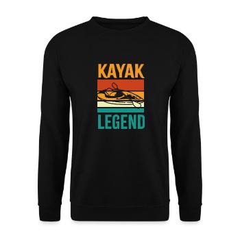 Kayak Legend Hobby Sport Paddeln Wasser - Unisex Pullover - Schwarz - Vorne - Alina (178cm) & Michal (187cm)