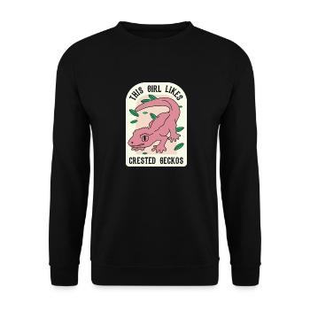 Girl Likes Geckos Cute Lizard Exotic Animal - Unisex Sweatshirt - black - Front - Alina (178cm) & Michal (187cm)