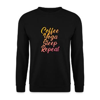 Coffee yoga sleep repeat - Unisex Sweatshirt - black - Front - Alina (178cm) & Michal (187cm)
