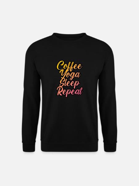 Kaffee-Yoga-Schlafwiederholung - Unisex Pullover - Schwarz