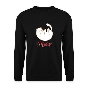 Mignon Kawaii drôle de chat disant miaulement - Sweat-shirt Unisexe - noir - Devant - Alina (178cm) & Michal (187cm)