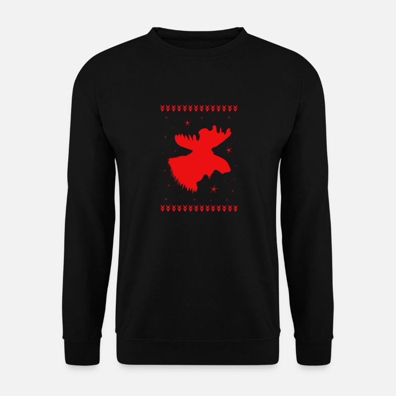 Elch Weihnachten Rentier Hirsch - Unisex Pullover - Schwarz