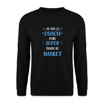 Coach super equipe de basket - Sweat-shirt Unisexe - noir - Devant - Alina (178cm) & Michal (187cm)