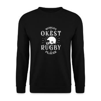 Rugby Rugbyspieler Teamsport Kontaktsport - Unisex Pullover - Schwarz - Vorne - Alina (178cm) & Michal (187cm)