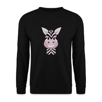 Süßes Zebra - Unisex Pullover - Schwarz - Vorne - Alina (178cm) & Michal (187cm)