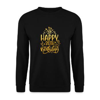Happy 30th Birthday 30 Year Old Gift Ideas (Gold) - Unisex Sweatshirt - black - Front - Alina (178cm) & Michal (187cm)
