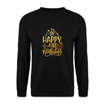Herzlichen Glückwunsch zum 43. Geburtstag 43 Jahre alte Geschenkideen (Gold) - Unisex Pullover - Schwarz - Vorne - Alina (178cm) & Michal (187cm)