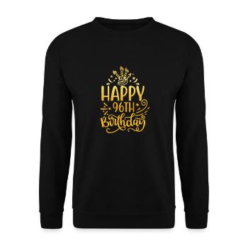 Happy 96th Birthday 96 Year Old Gift (Gold) - Unisex Sweatshirt - black - Front - Alina (178cm) & Michal (187cm)