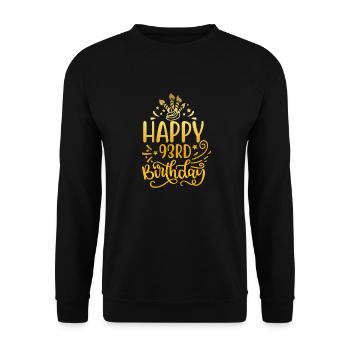 Happy 93rd Birthday 93 Year Old Gift (Gold) - Unisex Sweatshirt - black - Front - Alina (178cm) & Michal (187cm)