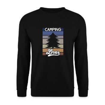 Camper Spruch Camping Lover - Unisex Pullover - Schwarz - Vorne - Alina (178cm) & Michal (187cm)
