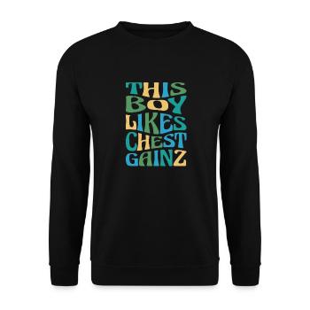 Boy Likes Benchpress Funny Gym Quote Powerlifting - Unisex Sweatshirt - black - Front - Alina (178cm) & Michal (187cm)
