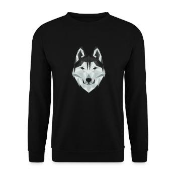 Süßer sibirischer Husky-Welpe Künstlerisches - Unisex Pullover - Schwarz - Vorne - Alina (178cm) & Michal (187cm)