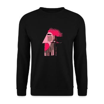 Futuristic retro punk - Unisex Sweatshirt - black - Front - Alina (178cm) & Michal (187cm)