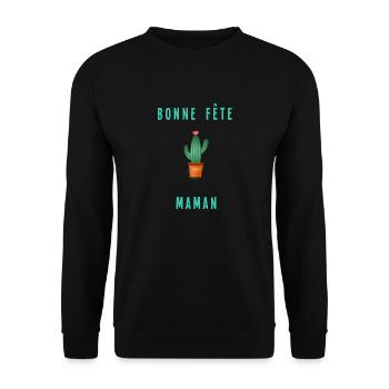 BONNE FÊTE. FÊTE DES MÈRES. FÊTE DES PÈRES. FÊTE - Sweat-shirt Unisexe - noir - Devant - Alina (178cm) & Michal (187cm)