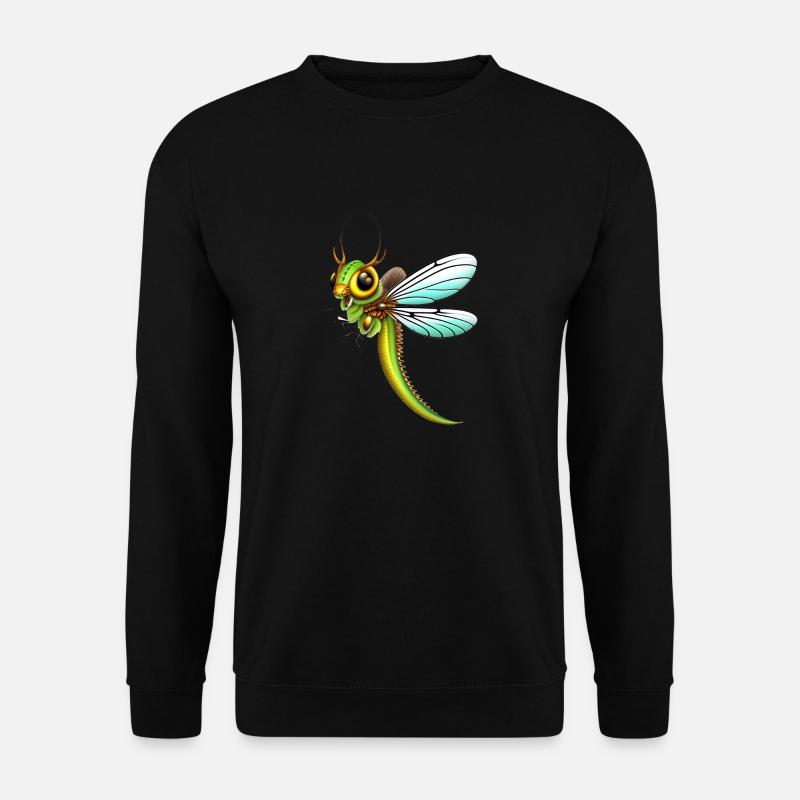 Libelle im Anflug - Unisex Pullover - Schwarz