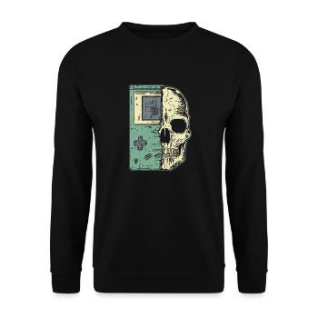 game boy skull - Unisex Pullover - Schwarz - Vorne - Alina (178cm) & Michal (187cm)