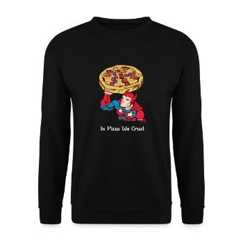 In pizza we crust - Unisex Sweatshirt - black - Front - Alina (178cm) & Michal (187cm)