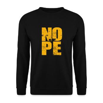 NOPE - sei kein ja-Sager! - Unisex Pullover - Schwarz - Vorne - Alina (178cm) & Michal (187cm)