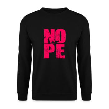 NOPE - sei kein ja-Sager! - Unisex Pullover - Schwarz - Vorne - Alina (178cm) & Michal (187cm)