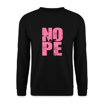 NOPE - sei kein ja-Sager! - Unisex Pullover - Schwarz - Vorne - Alina (178cm) & Michal (187cm)