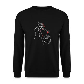 Feminismus Design für Emanzipation & Frauenrechte - Unisex Pullover - Schwarz - Vorne - Alina (178cm) & Michal (187cm)