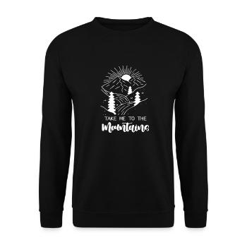 Mountains, Climbers, Nature, Adventure - Unisex Sweatshirt - black - Front - Alina (178cm) & Michal (187cm)