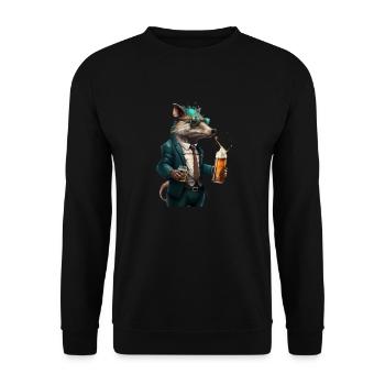 Cool animal with BIer. Style and alcohol - Unisex Sweatshirt - black - Front - Alina (178cm) & Michal (187cm)