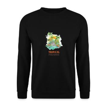 Tropisches Paradies - Unisex Pullover - Schwarz - Vorne - Alina (178cm) & Michal (187cm)