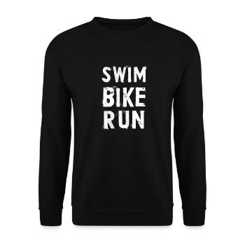 Triathlon Swim Bike Run Marathon - Unisex Pullover - Schwarz - Vorne - Alina (178cm) & Michal (187cm)